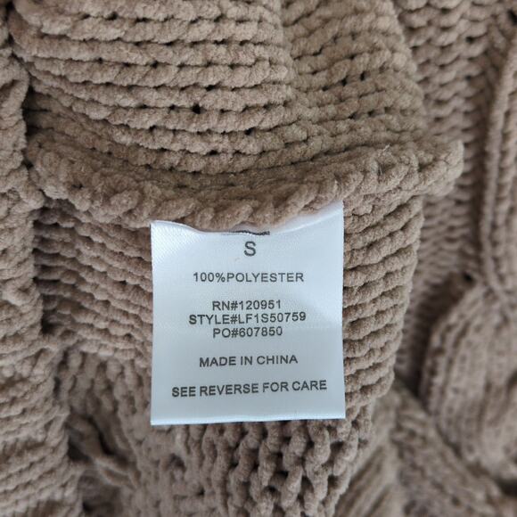 NWT Olive & Oak Women's S Iced Mocha Cable Knit Turtleneck Mini Sweater Dress - Picture 5 of 6